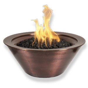 24" Cazo Hammered Copper Fire Bowl - Low Voltage Electronic Ignition
