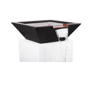 24" Square Maya Water Bowl - GFRC Concrete - Black
