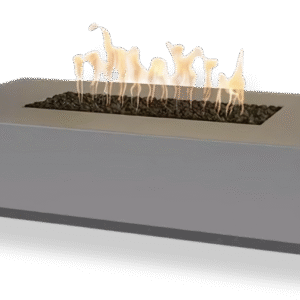 56" Linear Cabo Fire Pit - Powder Coated - Flame Sense with Push Button Spark Igniter - Pewter - Natural Gas