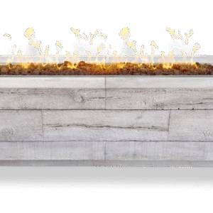 72" Catalina Fire Pit - GFRC Woodgrain - IVORY - Match Lit - Natural Gas